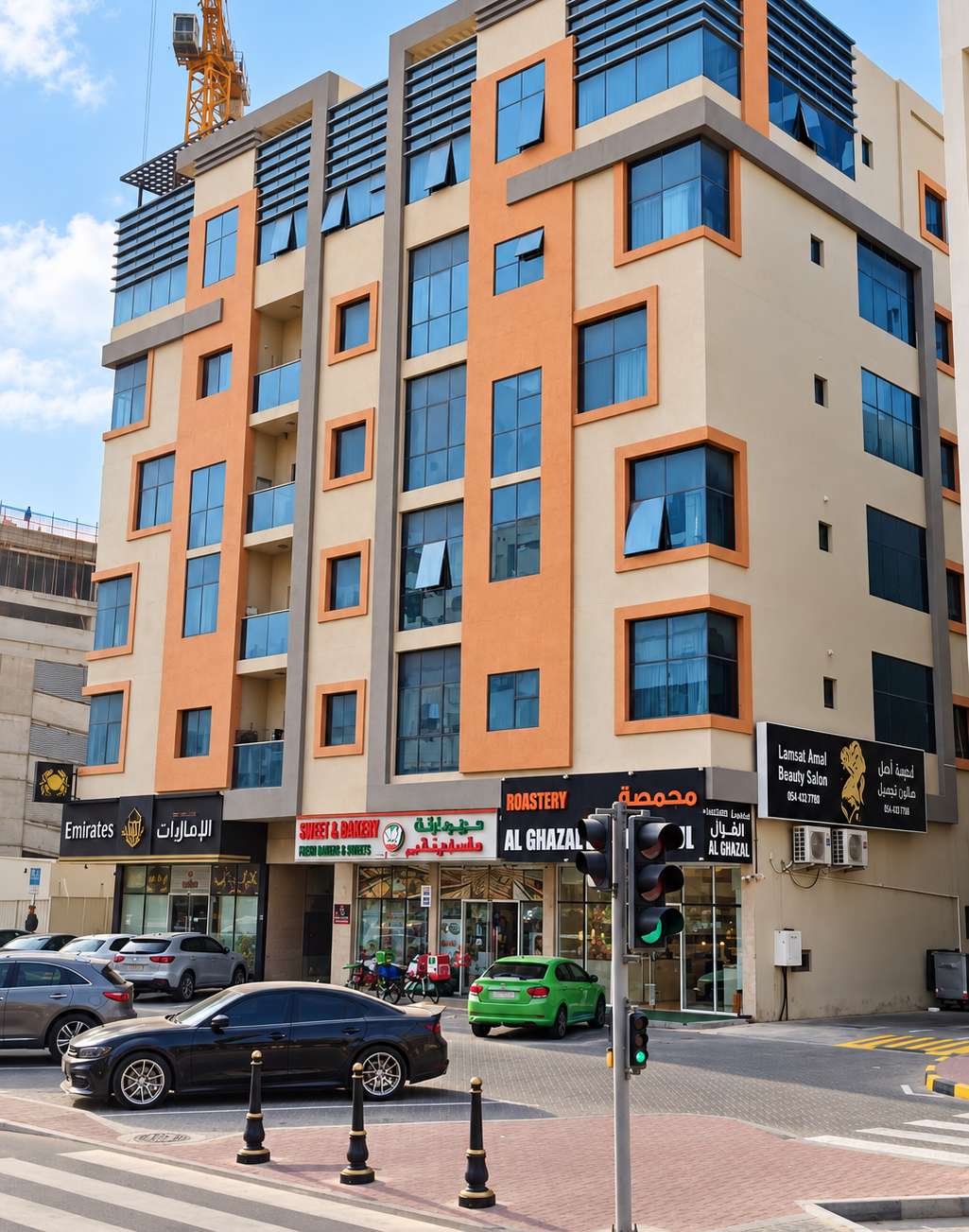 Khalifa Building in Al Jurf, Ajman - exterior of the building housing Dr. Zahers Aesthetic Dental Center