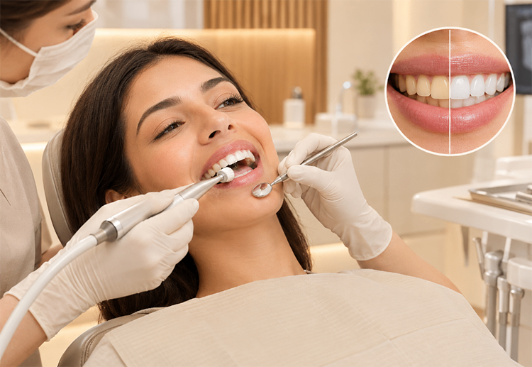 Teeth cleaning and polishing treatment at Dr. Zahers Aesthetic Dental Center in Al Jurf, Ajman