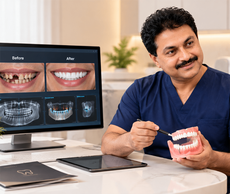 Full mouth rehabilitation treatment at Dr. Zahers Aesthetic Dental Center in Al Jurf, Ajman